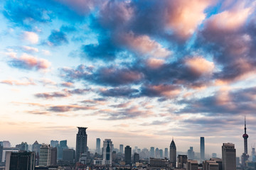 Fototapeta na wymiar Shanghai skyline with residential district in China.