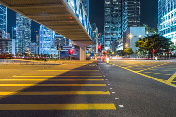 urban traffic with cityscape in Hong Kong,China.