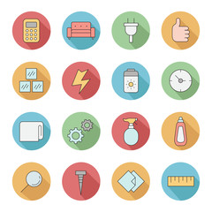 Home repair and construction circle vector icons. Part three.
