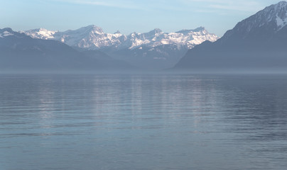 Landscape view on lake Leman