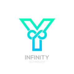 Letter Y Blue and Green color Infinity logo,loops,Vector Logo template