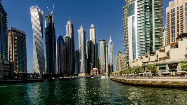  Walking along the Dubai Marina(Cayan Tower), UAE
