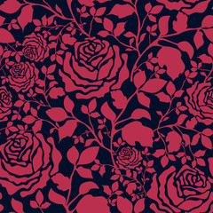 Pattern with colorful rose.Seamless vector floral print.Textile texture