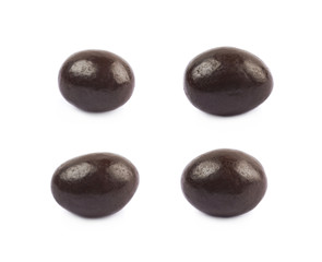 Single chocolate candy isolated