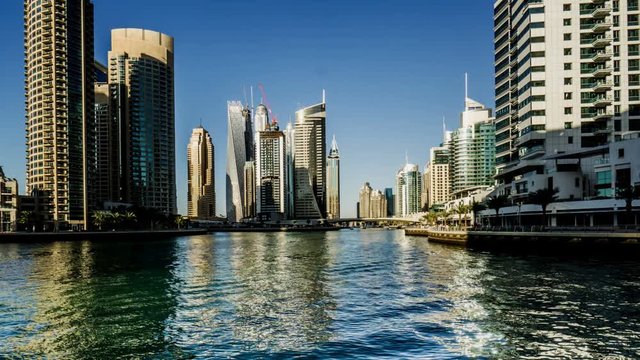  Walking along the Dubai Marina(Cayan Tower), UAE
