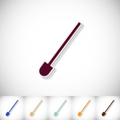 Shovel. Flat sticker with shadow on white background