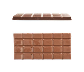 Single chocolate bar isolated