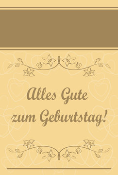 Alles gute zum Geburtstag - Happy birthday - beige vector greeting card