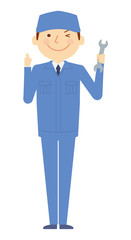 修理　男性　全身　働く人々　イラスト