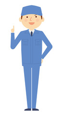 作業員　男性　全身　働く人々　イラスト