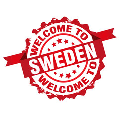 Welcome to Sweden,stamp.Sign.Seal.Logo