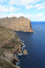 Cap de Formentor cliff coast and Mediterranean Sea, Majorca, Spain