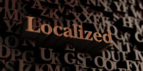 Localized - Wooden 3D rendered letters/message.  Can be used for an online banner ad or a print postcard.