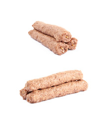 Raw kebab meat on a stick