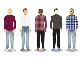 Digital vector illustration man pose standing