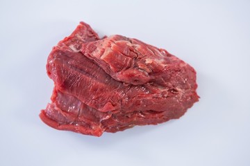 Beef steak against white background