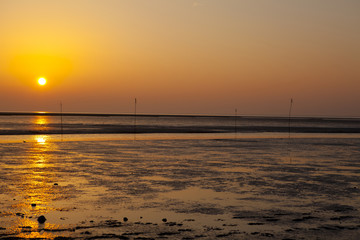 Sonnenuntergang am Wattenmeer 