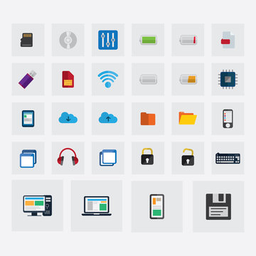 technology icons set