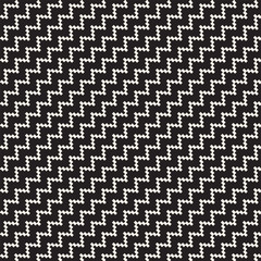 Halftone Edgy Lines Mosaic Endless Stylish Texture. Vector Seamless Black and White Pattern