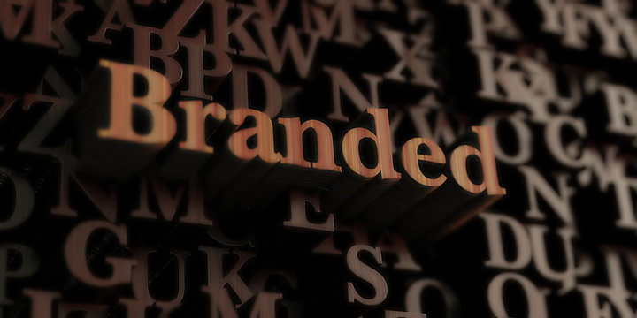 Branded - Wooden 3D rendered letters/message.  Can be used for an online banner ad or a print postcard.