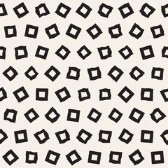 Stylish Doodle Scattered Shapes. Vector Seamless Black And White Freehand Pattern