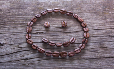 happy smiley of coffee beans