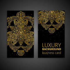 Vintage decorative elements. Business Cards. Ornamental floral.