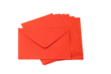 Envelope Red gift bag for the money in the Chinese New Year isolated on white background.