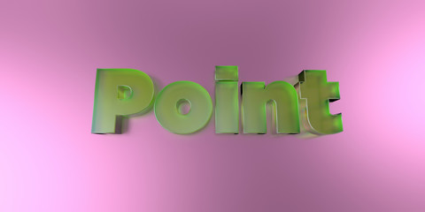 Point - colorful glass text on vibrant background - 3D rendered royalty free stock image.