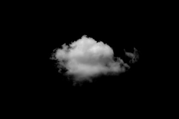White cloud on black background