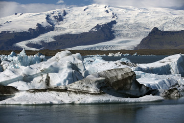 Floating Icebergs in Jokulsarlon Glacier Lagoon Iceland