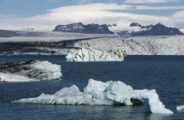 Floating Icebergs in Jokulsarlon Glacier Lagoon Iceland