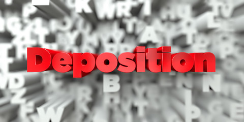 Deposition -  Red text on typography background - 3D rendered royalty free stock image. This image can be used for an online website banner ad or a print postcard. - obrazy, fototapety, plakaty
