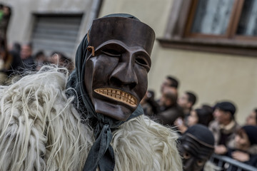 Ottana, Sardinia - Parade of traditional masks of Sardinia at the Carnival 2016