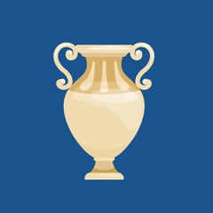 Vector Illustration of a  greek antiquity urns. Vector ancient greek vases set in traditional colors