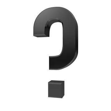 question interrogation mark point black symbol business render graphic isolated large clean left 7