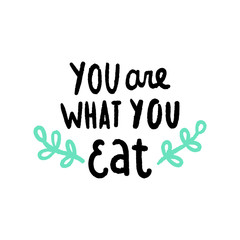 Fototapeta na wymiar You are what you eat. Vector hand drawn illustration