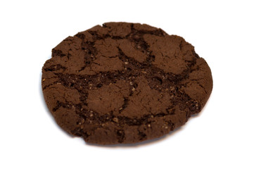 Chocolate chip cookies on a white background.