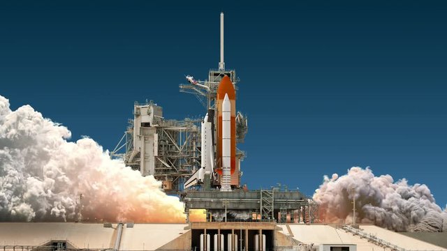 Space Shuttle Launch. Realistic 4K. Ultra High Definition. 3840x2160.