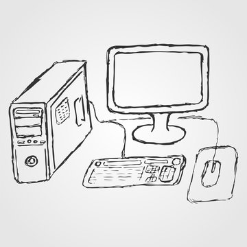 Dotted drawing of computer system unit free image download-saigonsouth.com.vn