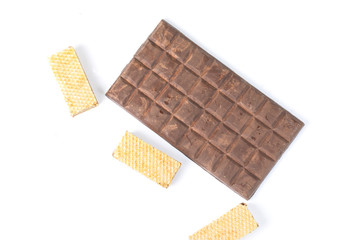 Obraz na płótnie Canvas Wafer Biscuit Dark Chocolate Bar
