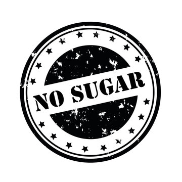 No sugar, black stamp.Sign,Seal.Logo