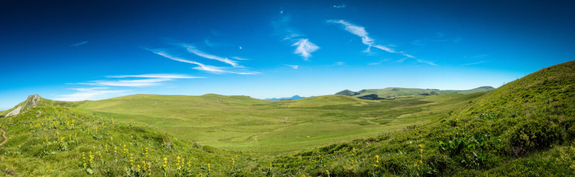 Stitched panorama of the Auvergne countryside