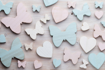 Easter decorations on a beautiful background. Greeting Card.