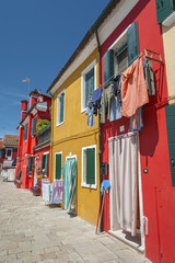 Fototapeta na wymiar Colorful house in Burano island, Venice, Italy.