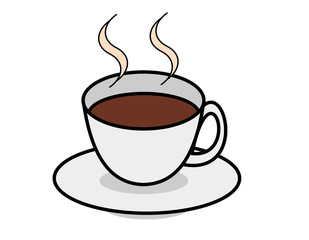 カップ(コーヒー、湯気)