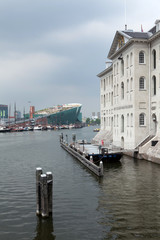 Nautical Museum. Amsterdam the Netherlands. Zeevaart museum and Nemo Museum