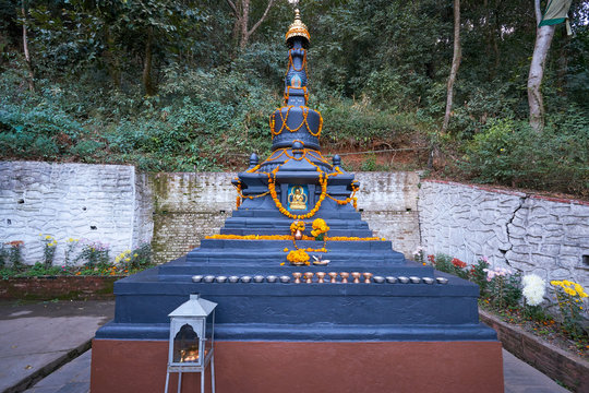 Blue Stupa in Sheshnarayan Temple in Pharping, Nepal