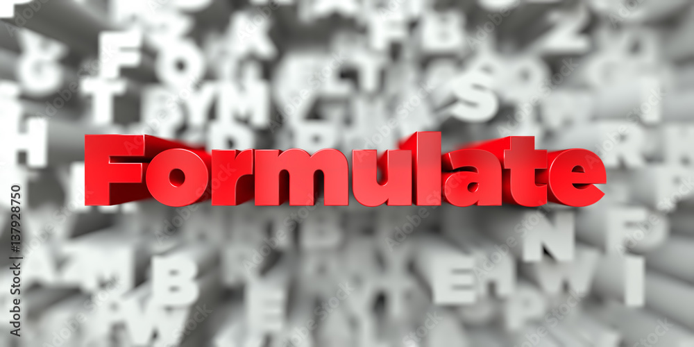 Fototapete formulate - red text on typography background - 3d rendered royalty free stock image. this image can