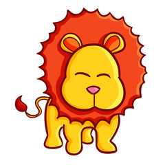 Funny and cute lion smiling - vector.